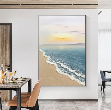 Landscapes Painting - Wave sunrise sand 19 beach art wall decor seashore
